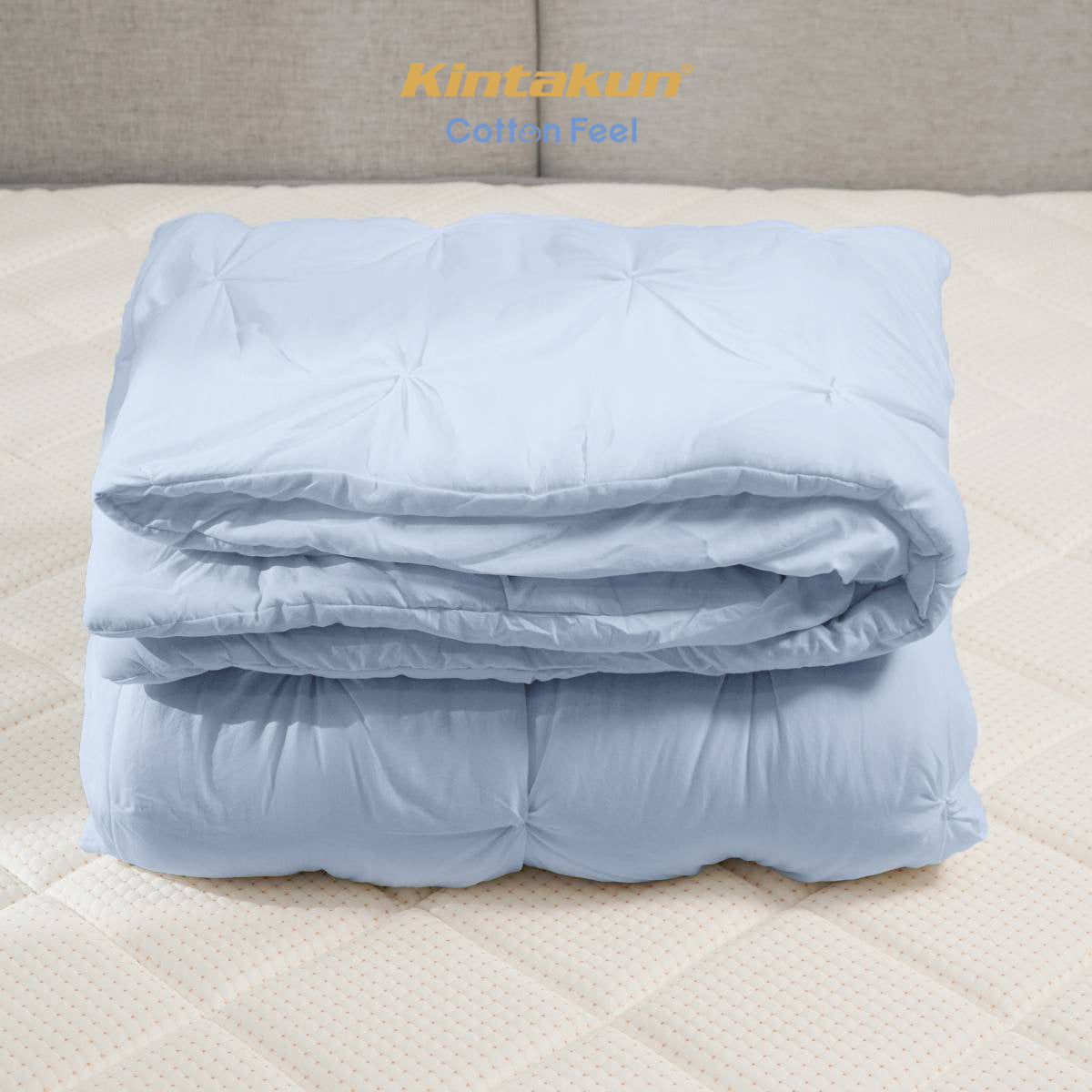 Kintakun Cotton Feel Mix & Match Sprei Pocket Varian Ballad Blue Tinggi 30 cm