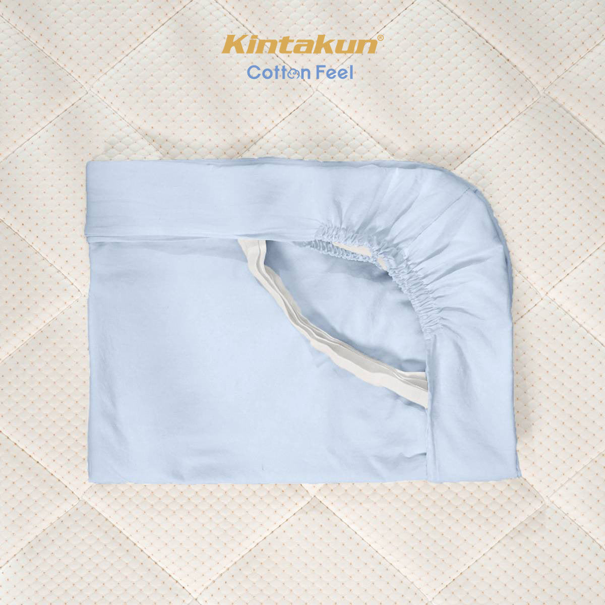 Kintakun Cotton Feel Mix & Match Sprei Pocket Varian Ballad Blue Tinggi 30 cm