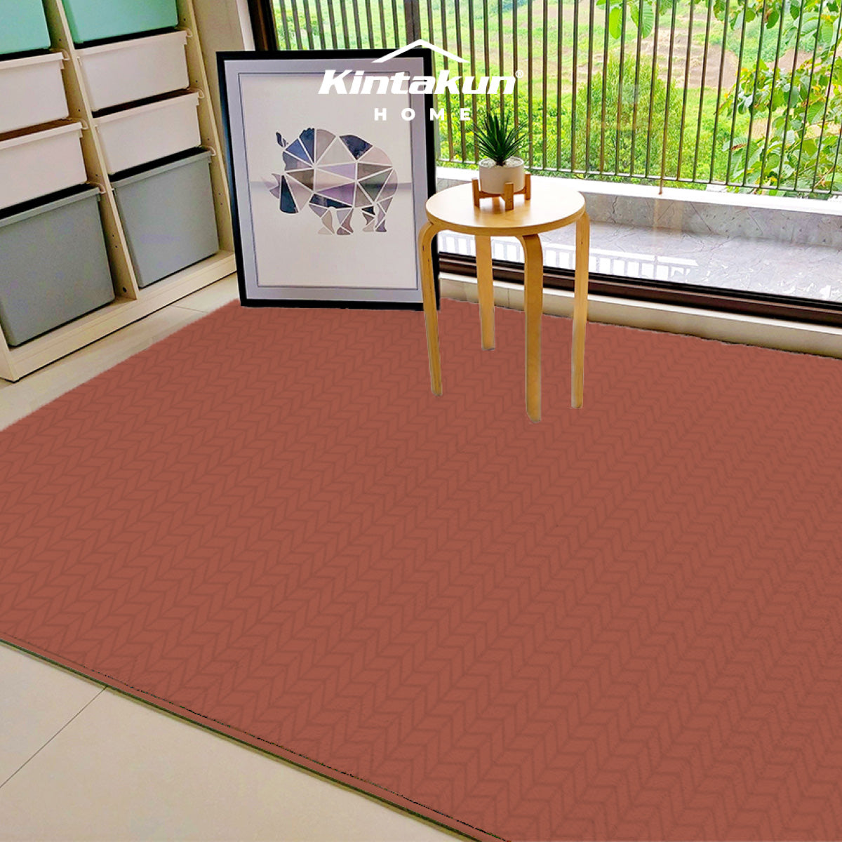 Kintakun Home Karpet Selimut Busa Jacquard 150 x 200 cm Brandy