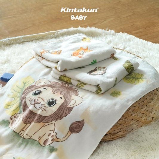 Kintakun Baby Cotton Towel Handuk Mandi Bayi Jungle Adventure 50 x 100 cm