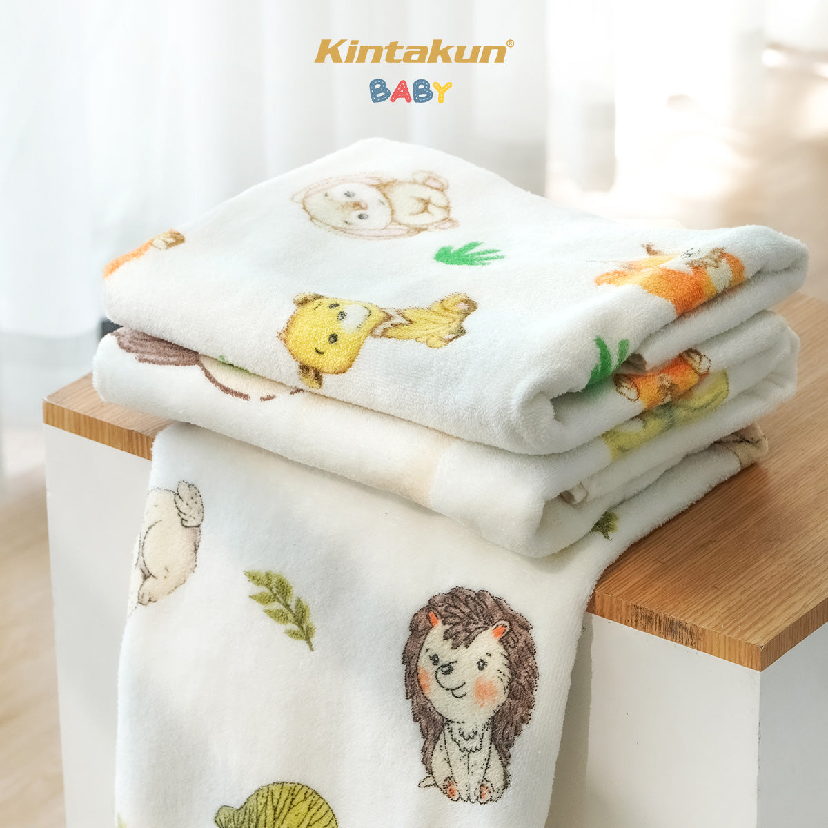 Kintakun Baby Cotton Towel Handuk Mandi Bayi Jungle Adventure 50 x 100 cm
