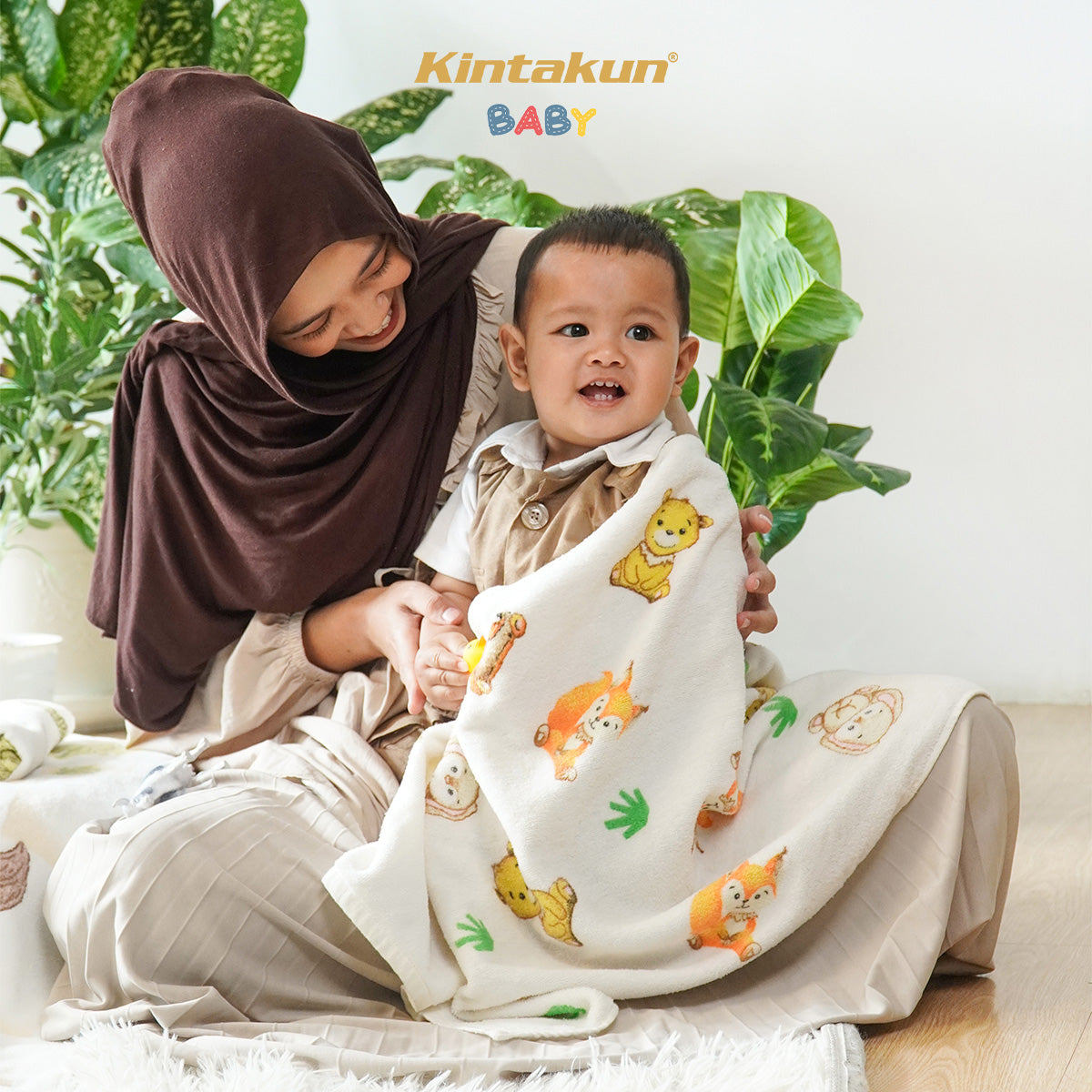 Kintakun Baby Cotton Towel Handuk Mandi Bayi Jungle Adventure 50 x 100 cm