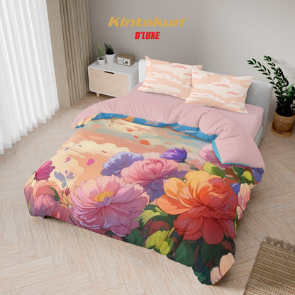 Kintakun Dluxe Bed Cover Set Fitted Digital Printing Ukuran 180 x 200