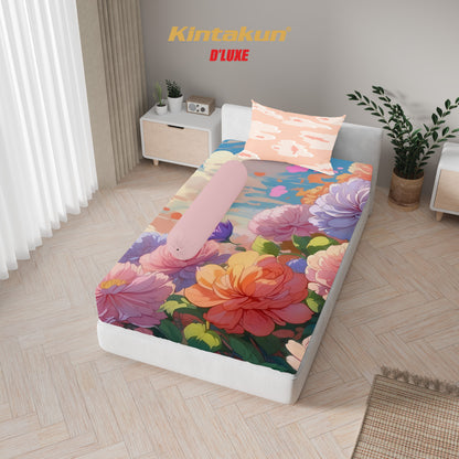 Kintakun Dluxe Sprei Set Fitted Digital Printing Motif Carola Tinggi 25 cm