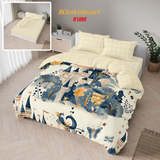 Kintakun Dluxe Bed Cover Set Fitted Digital Printing Motif Castle Tinggi 25 cm