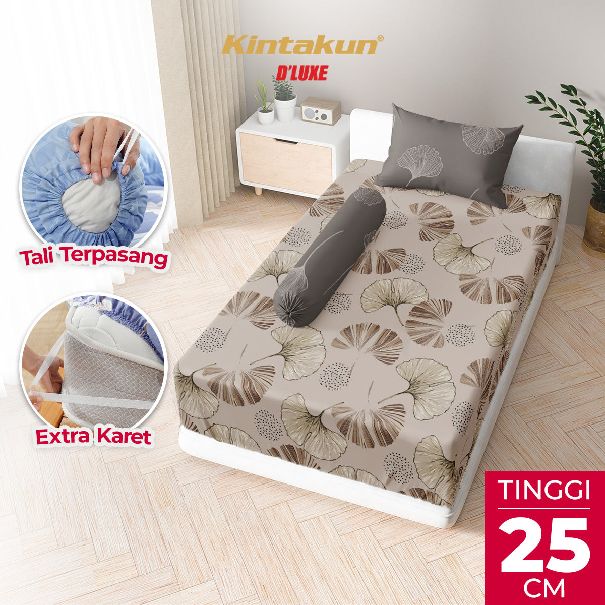 Kintakun Dluxe Sprei Fitted Celvana Tinggi 25cm