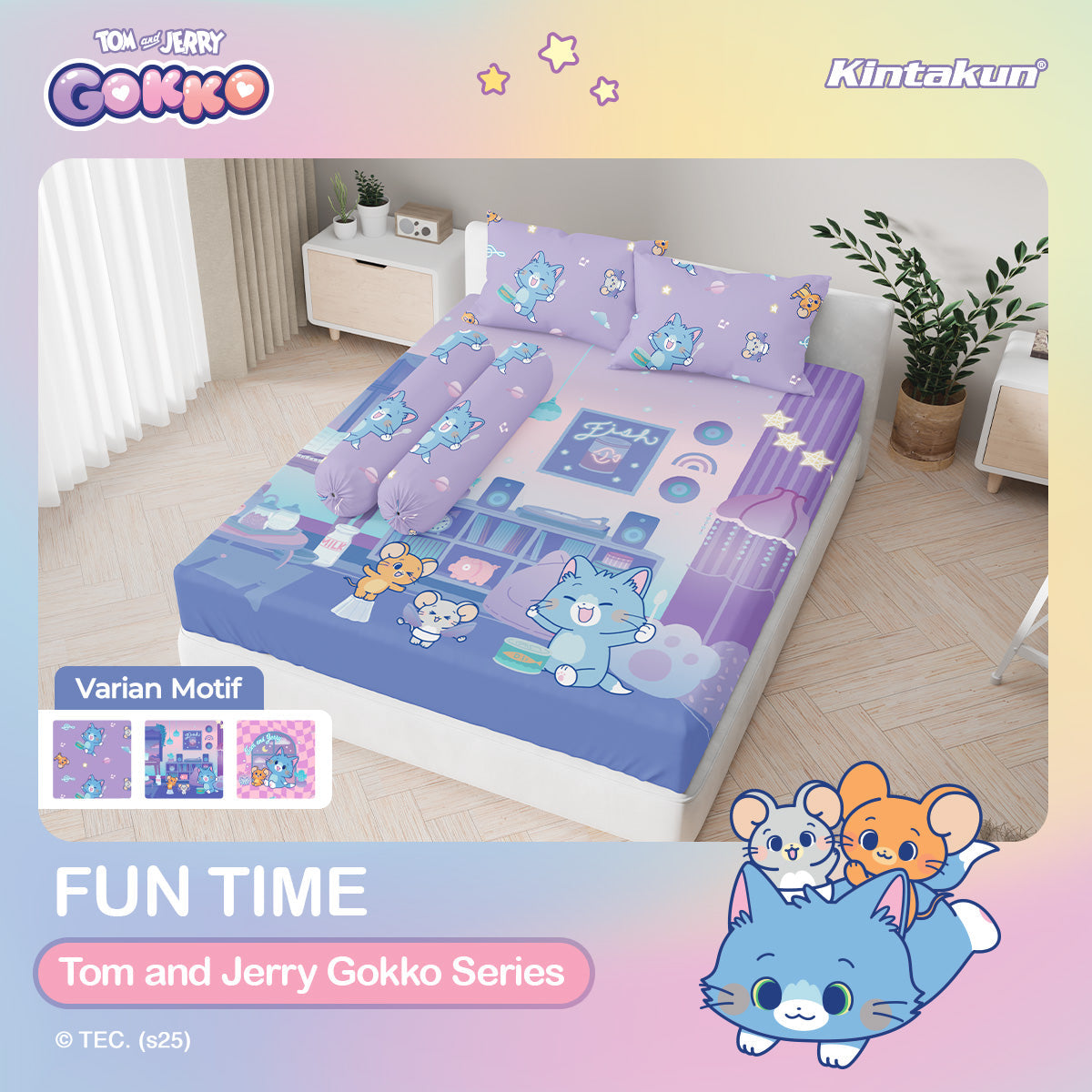 Kintakun Tom And Jerry Gokko Series Sprei Set Dluxe Microfiber 25 cm Fun Time