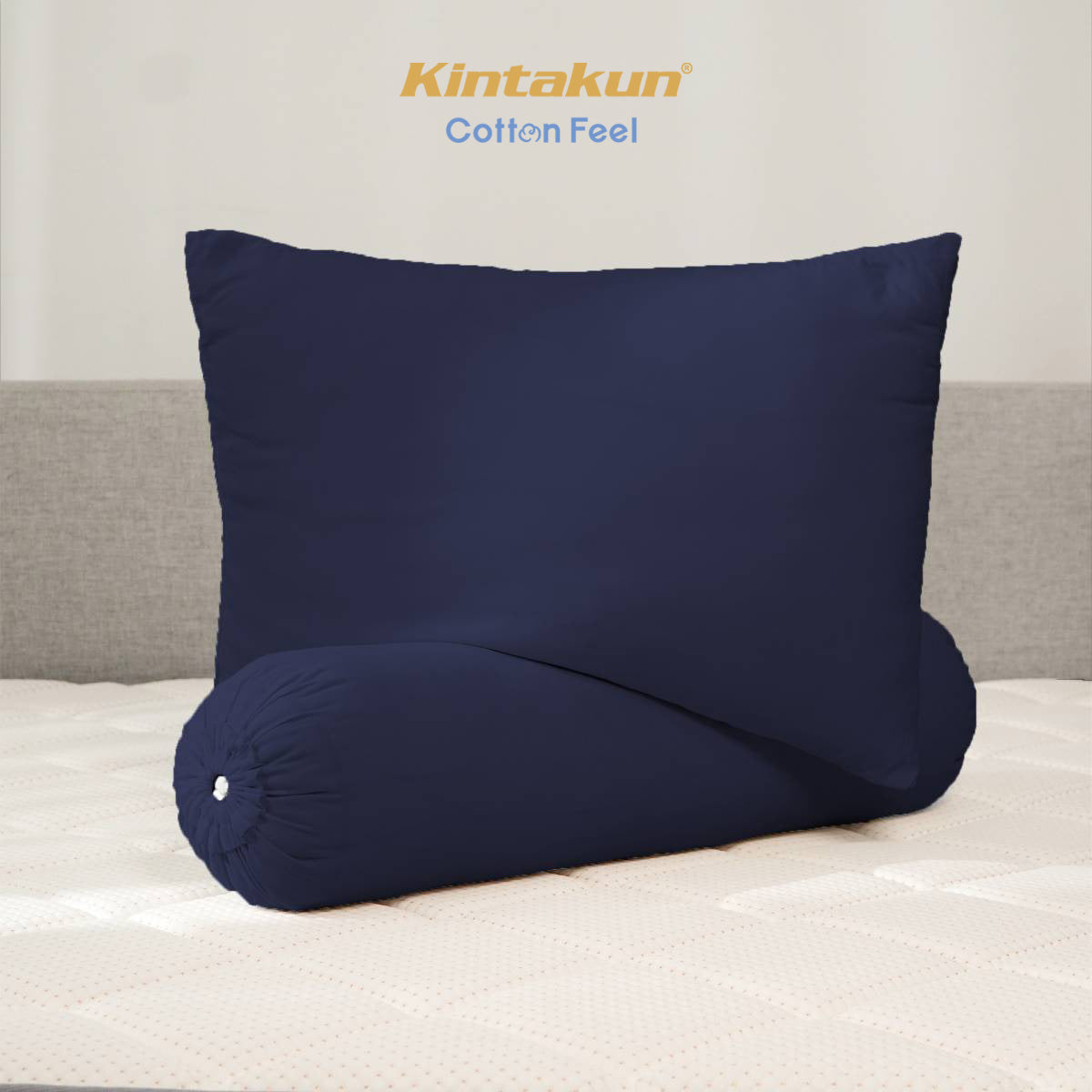 Kintakun Cotton Feel Mix & Match Sprei Pocket Varian Dark Navy Tinggi 30 cm