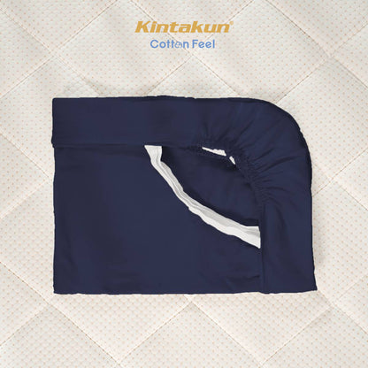 Kintakun Cotton Feel Mix & Match Sprei Pocket Varian Dark Navy Tinggi 30 cm