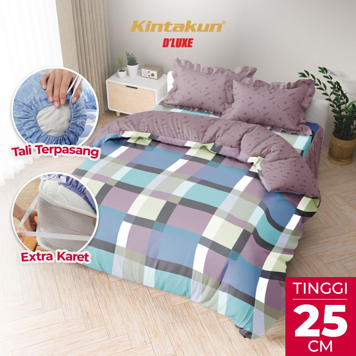 Kintakun Dluxe Bedcover Set Rumbai Darma Tinggi 25cm