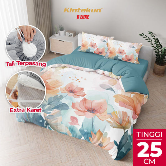 Kintakun Dluxe Bedcover Set Fitted Dinara Tinggi 25cm