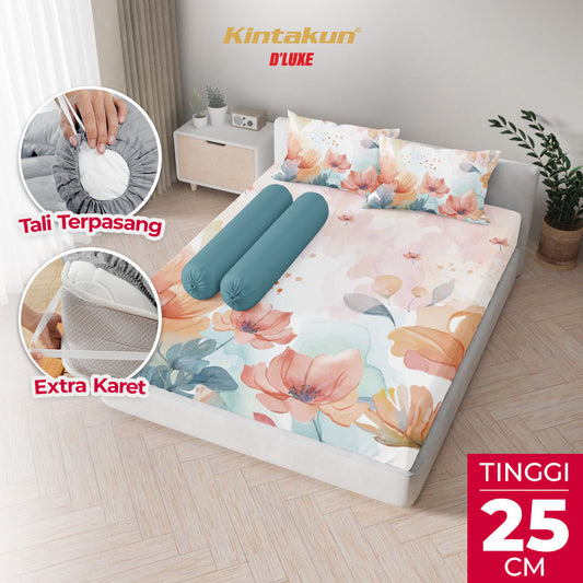 Kintakun Dluxe Sprei Set Fitted Dinara Tinggi 25cm