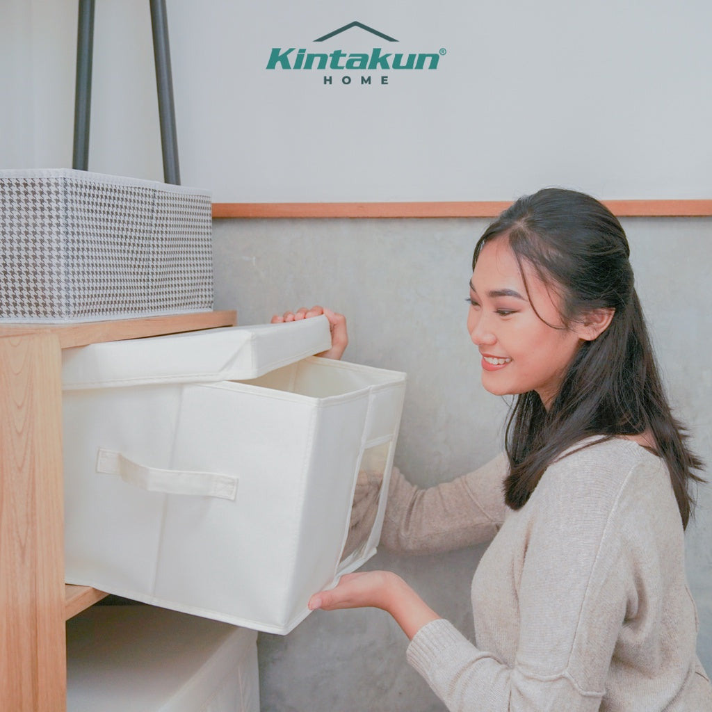Kintakun Home Davia Tempat Penyimpanan Baju dengan Penutup