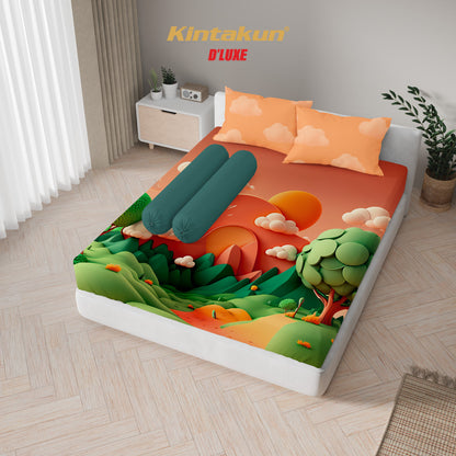 Kintakun Dluxe Sprei Set Fitted Digital Printing Ukuran 160 x 200