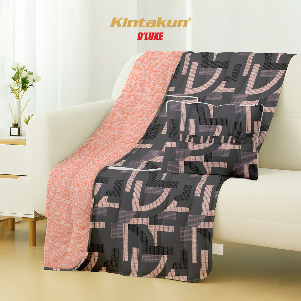 Kintakun Dluxe Balmut 2in1 Bantal Selimut Multifungsi Motif Fadia Varian Ukuran