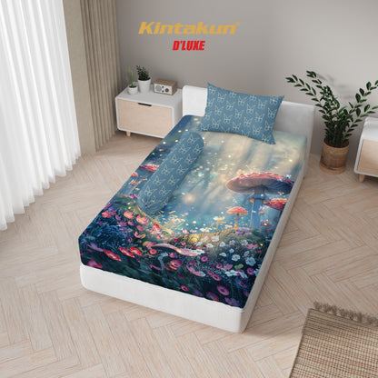 Kintakun Dluxe Sprei Set Fitted Digital Printing Motif Fale Tinggi 25 cm