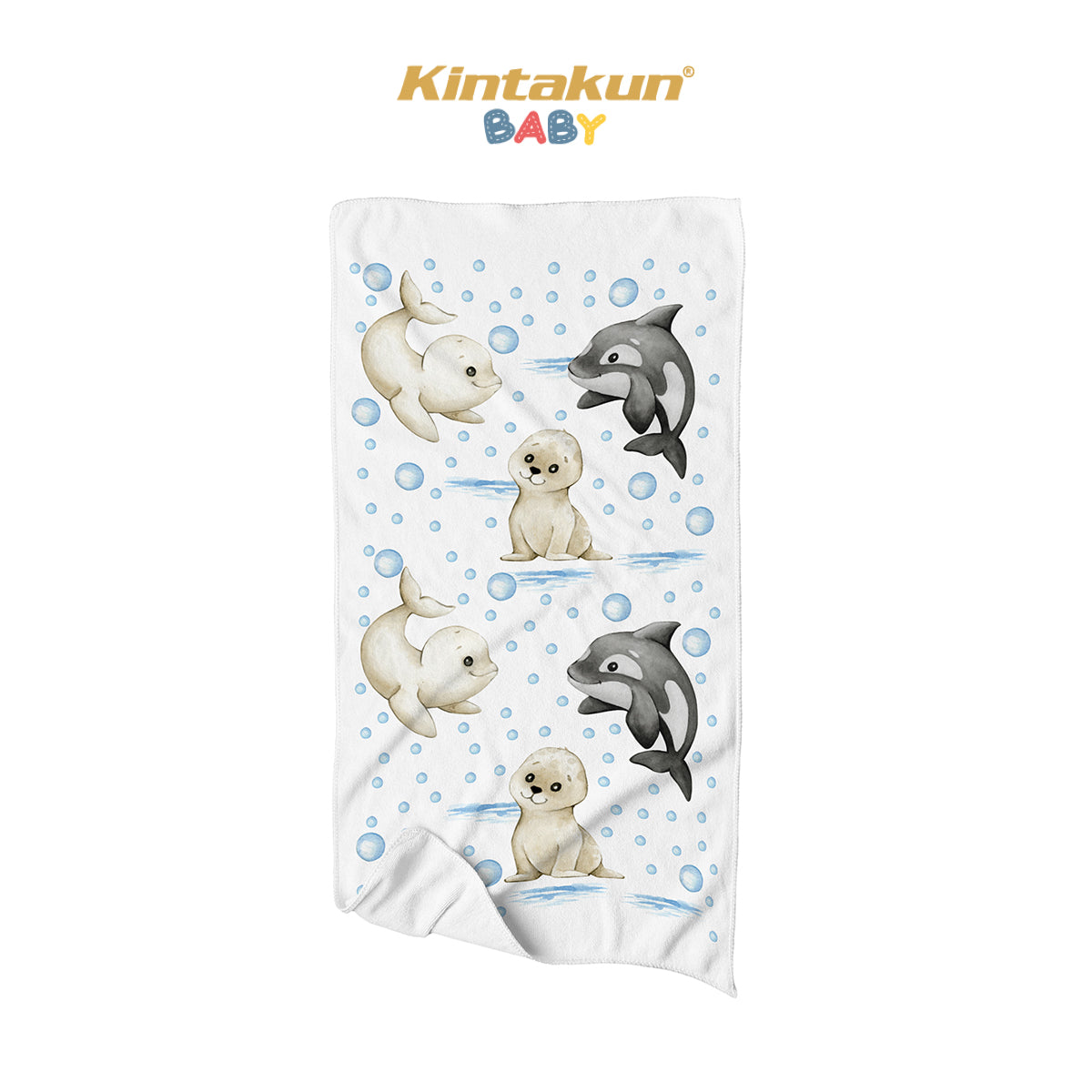 Kintakun Baby Cotton Towel Handuk Mandi Bayi Ocean Fun 60 x 120 cm
