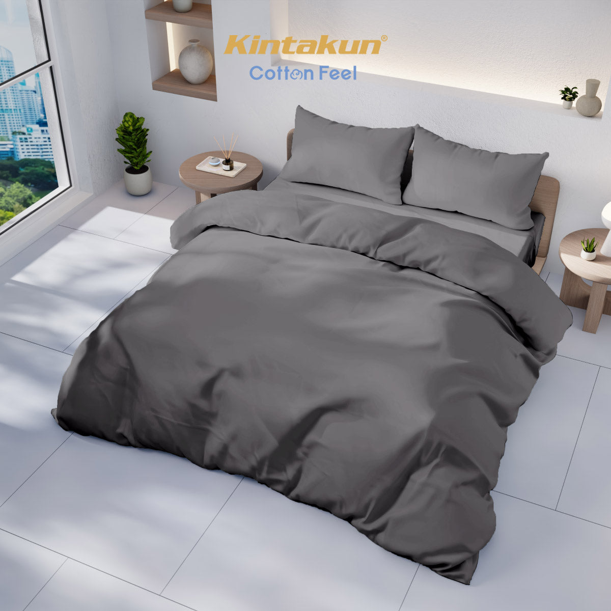 Kintakun Cotton Feel Mix & Match Sprei Pocket Varian Gravel Tinggi 30 cm