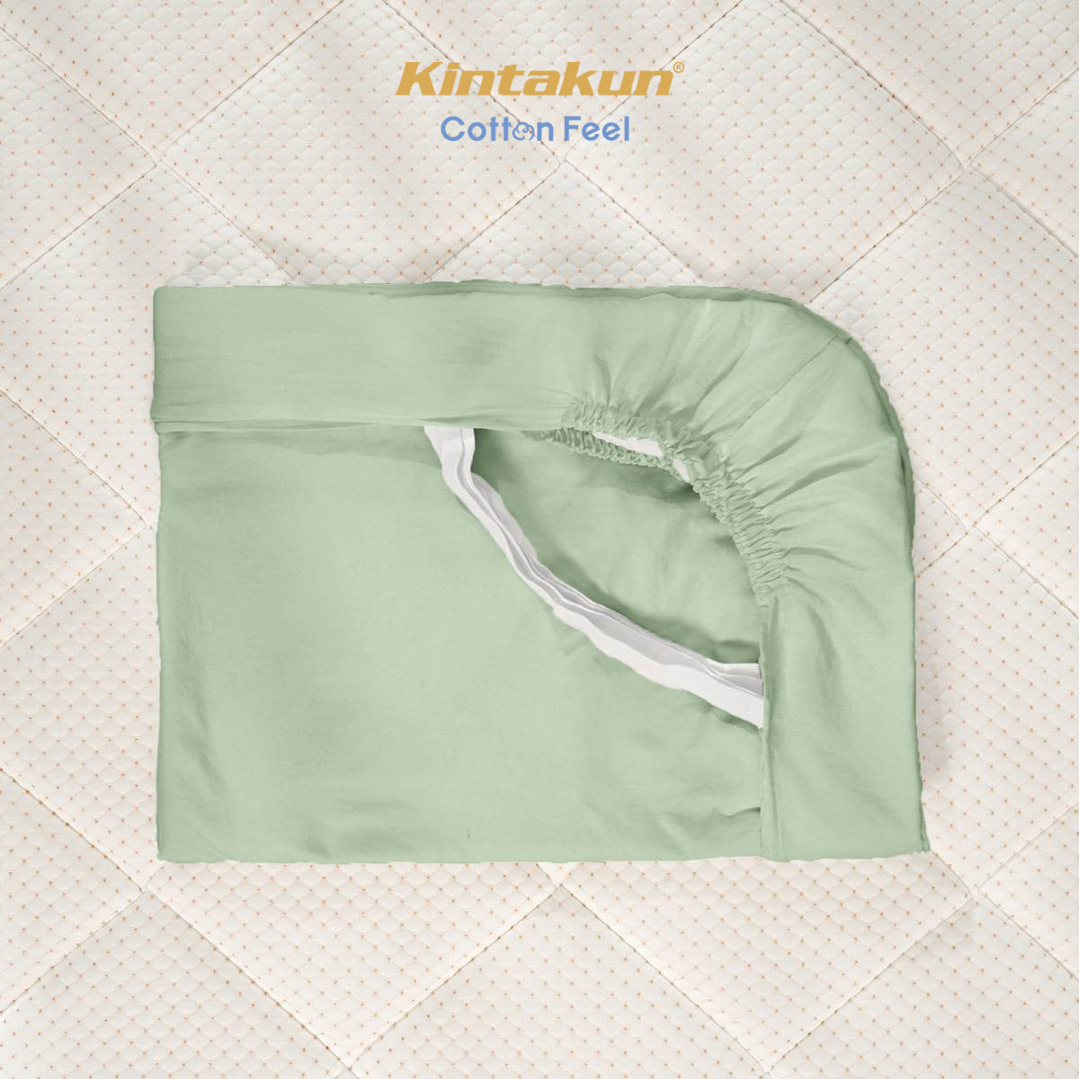 Kintakun Cotton Feel Mix & Match Sprei Pocket Varian Greentea Tinggi 30 cm