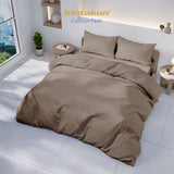 Kintakun Cotton Feel Bedcover Set Fitted with Pocket Tinggi 30 cm Varian Greige