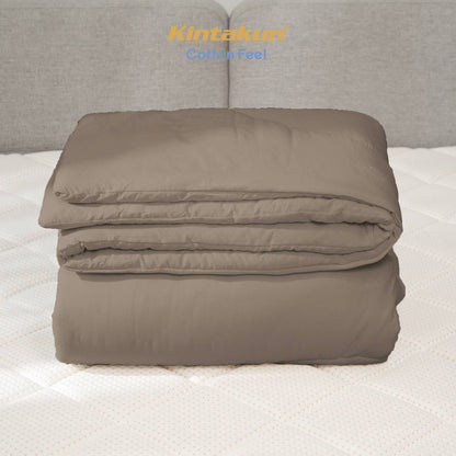 Kintakun Cotton Feel Comforter Basic & Pinch Quilt Varian Greige