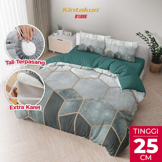 Kintakun Dluxe Bedcover Set Fitted Hagi Tinggi 25cm