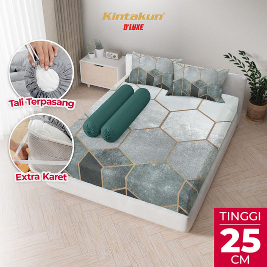 Kintakun Dluxe Sprei Set Fitted Hagi Tinggi 25cm