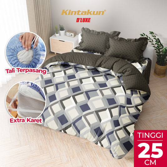 Kintakun Dluxe Bedcover Set Rumbai Hasya Tinggi 25cm