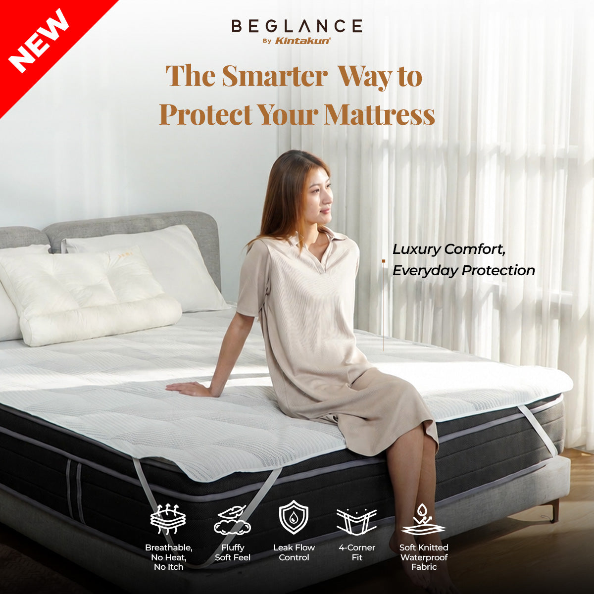 Beglance Waterproof Mattress Protector Varian Size