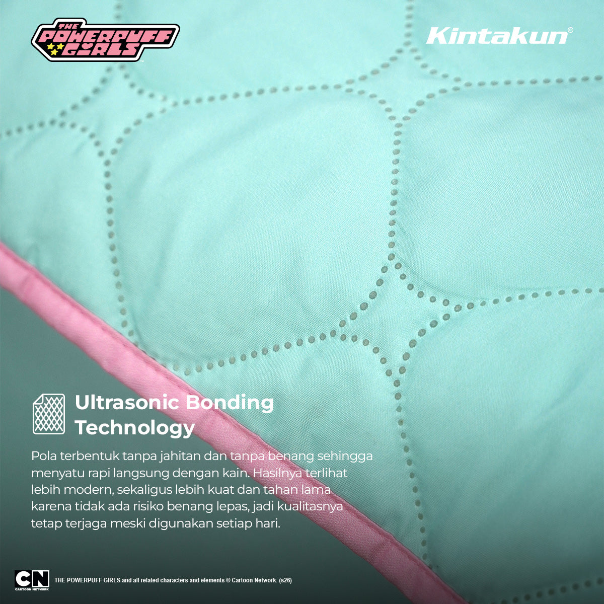 Kintakun DLUXE Ultrasonic Blanket 160 x 200 The Powerpuff Girls Motif Perfect Little Girls