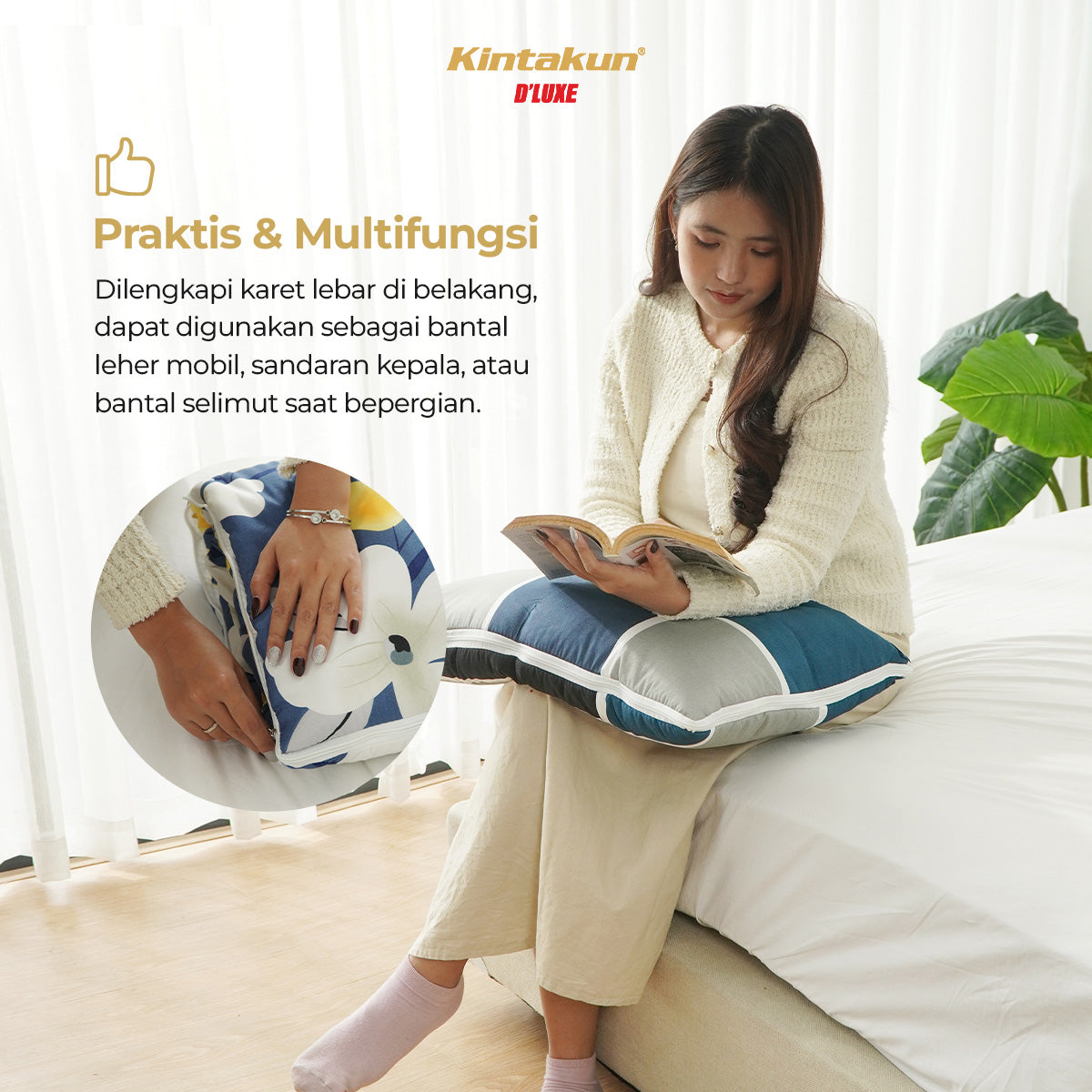 Kintakun Balmut 2in1 Bantal Selimut Multifungsi Motif Celvana