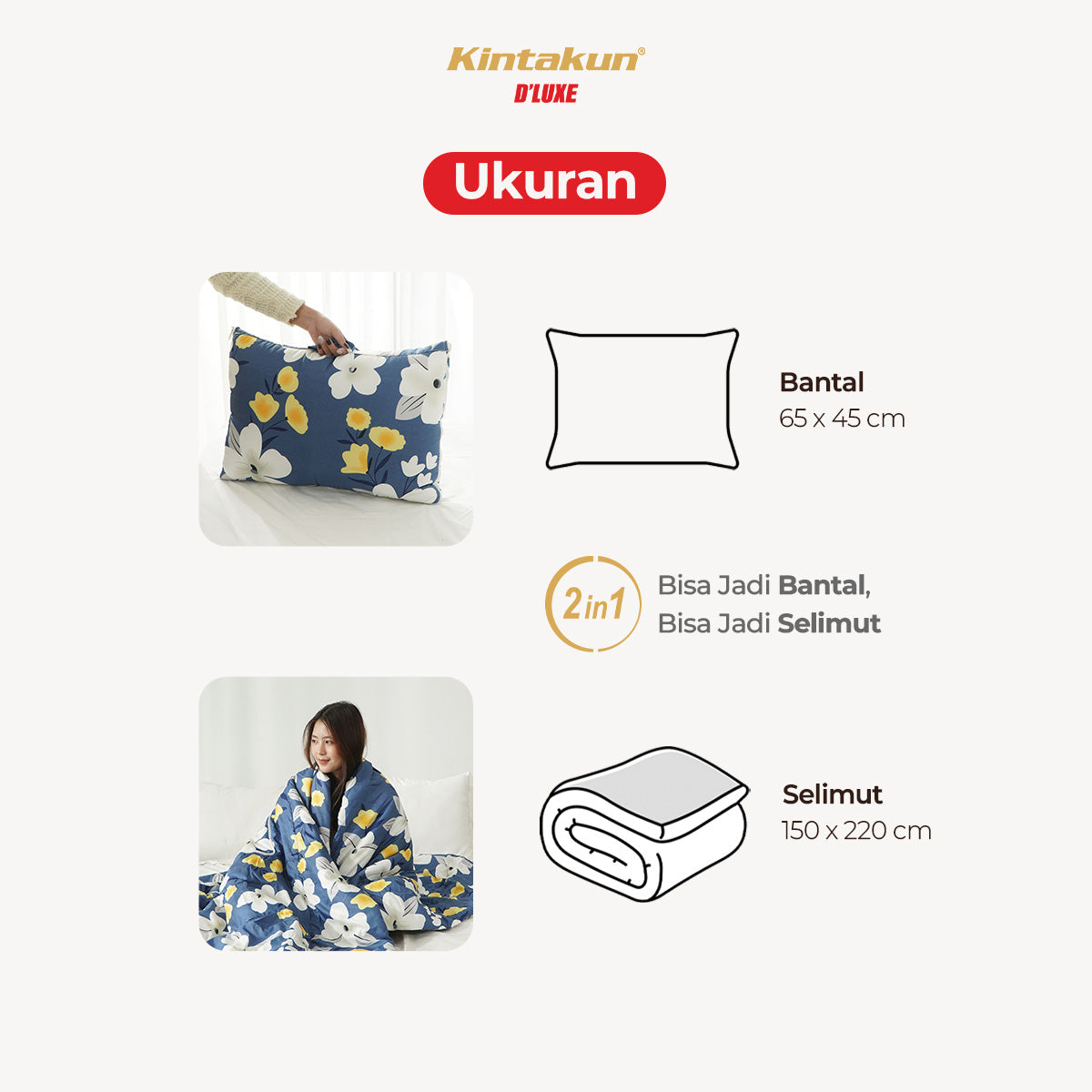 Kintakun Balmut 2in1 Bantal Selimut Multifungsi Motif Celvana