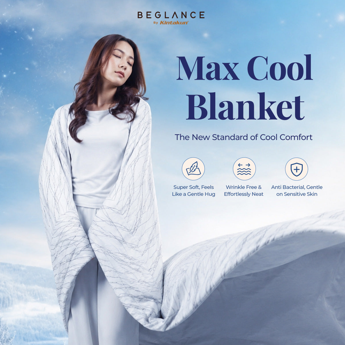 Beglance Max Cool Blanket 150 x 200cm Motif Jardin Clair