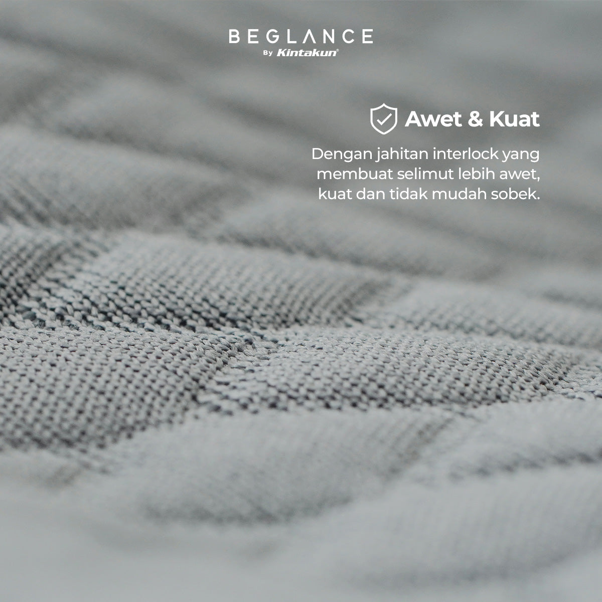 Beglance Poly Diamond Knit Blanket 150 x 195 Almond