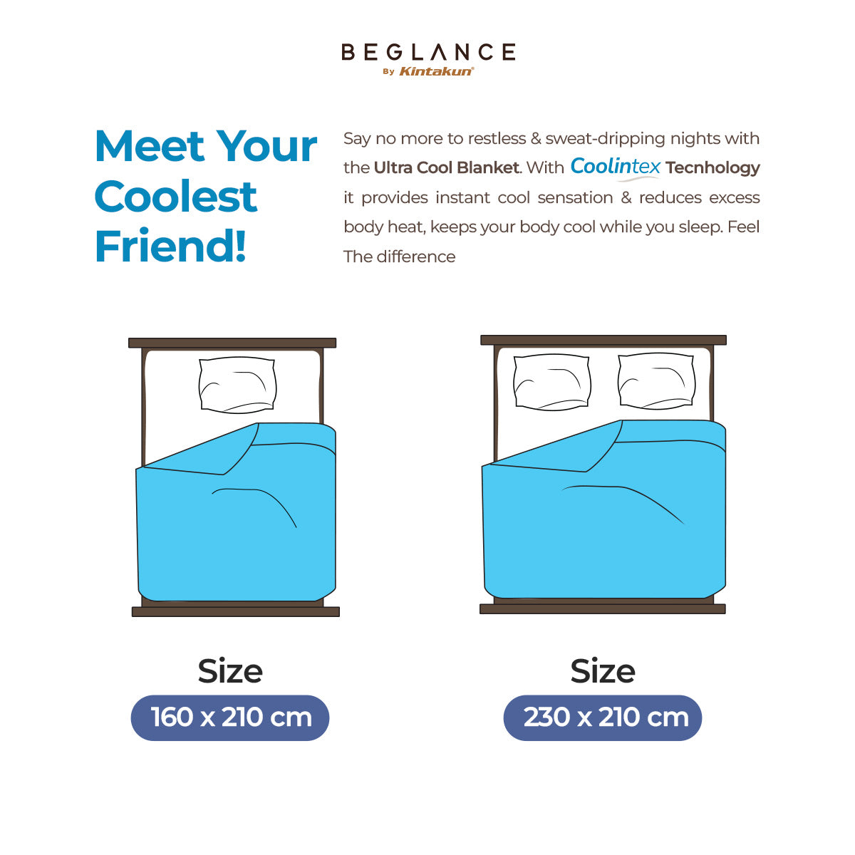 BEGLANCE Ultra Cool Blanket Premium Aqua Breeze
