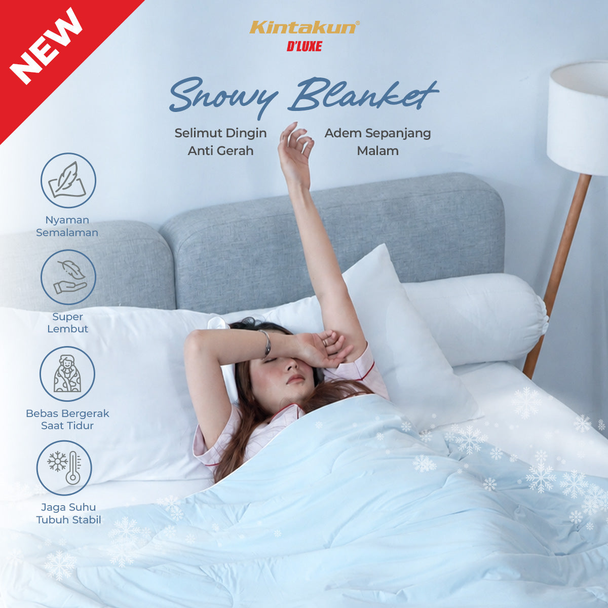 Kintakun DLUXE Snowy Blanket 150 x 200 Warna Ballad Blue