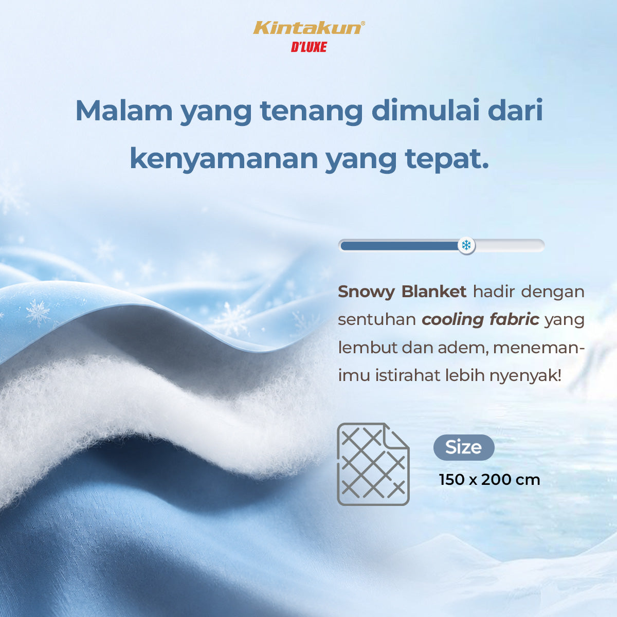 Kintakun DLUXE Snowy Blanket 150 x 200 Warna Ballad Blue