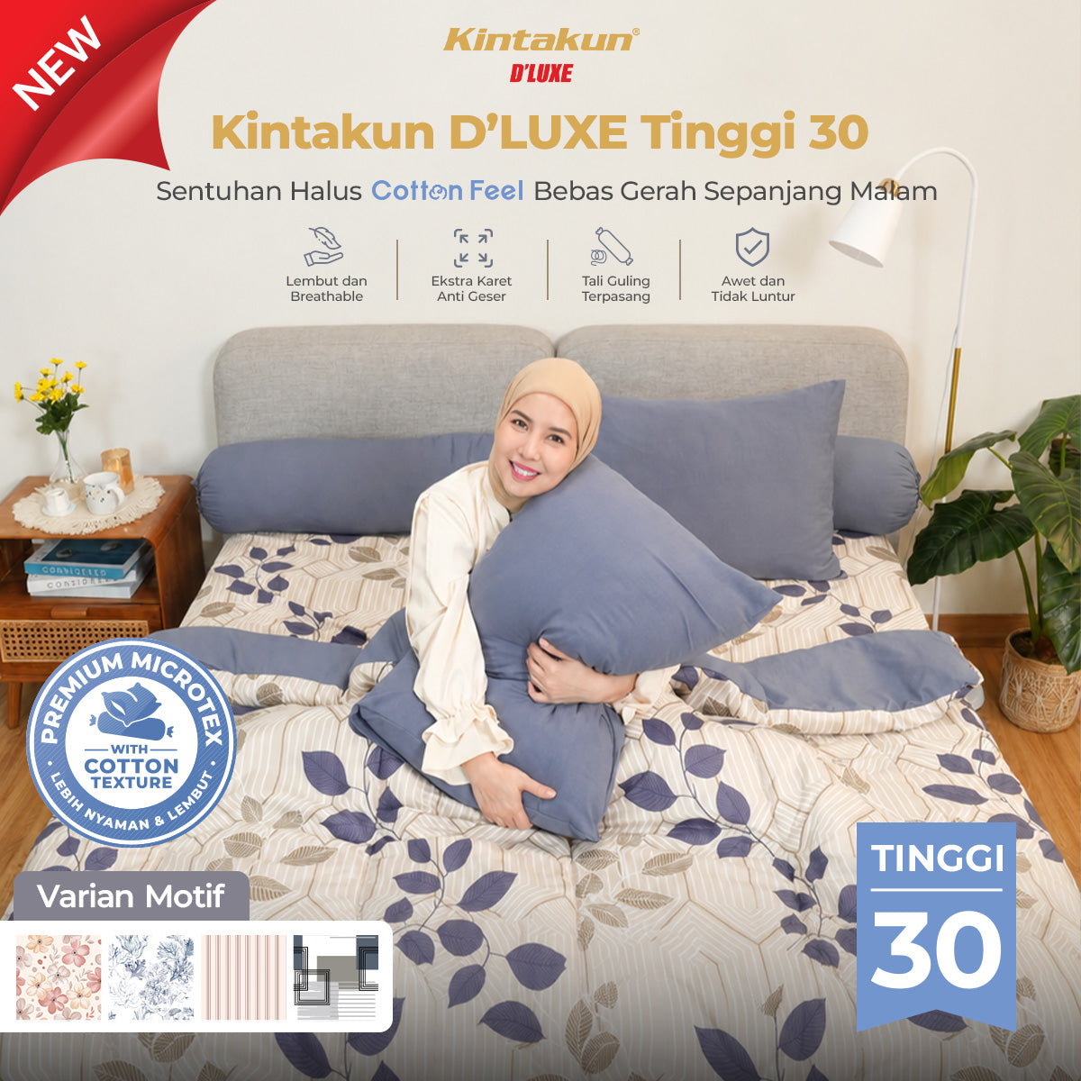 Kintakun Dluxe Sprei Duo 2in1 Tinggi 30cm Motif Morence