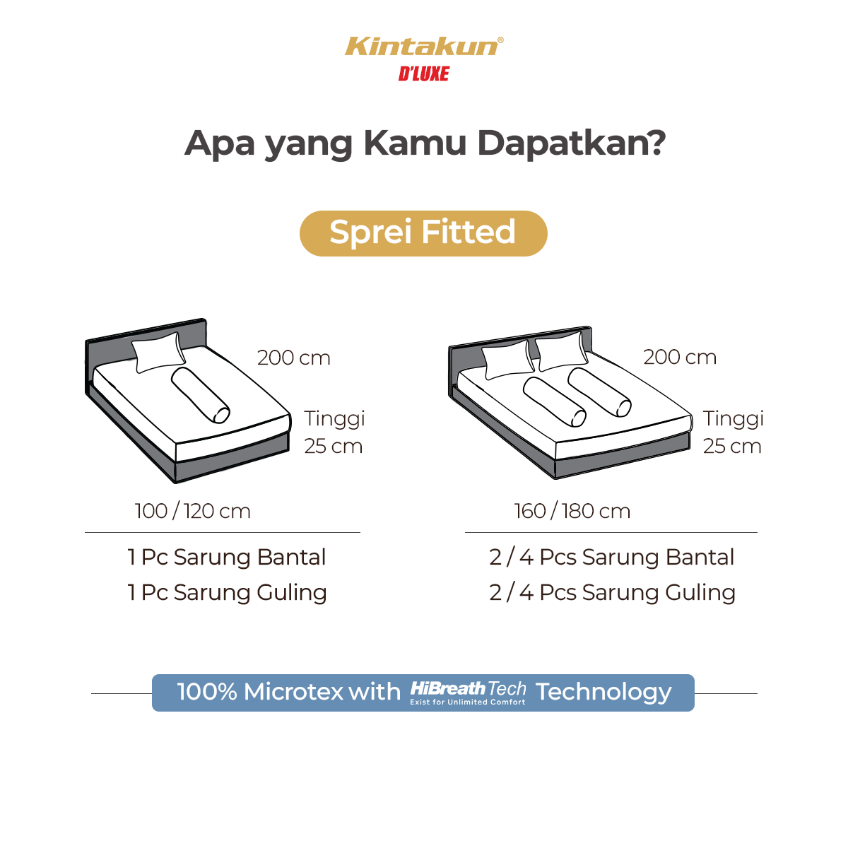 Kintakun Dluxe Bed Cover Set Fitted Digital Printing Ukuran 180 x 200