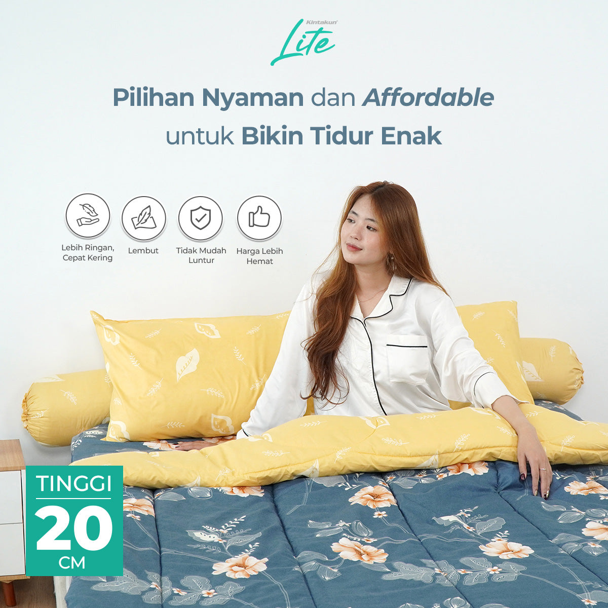 Kintakun Lite Sprei Fitted Najwa Tinggi 20cm