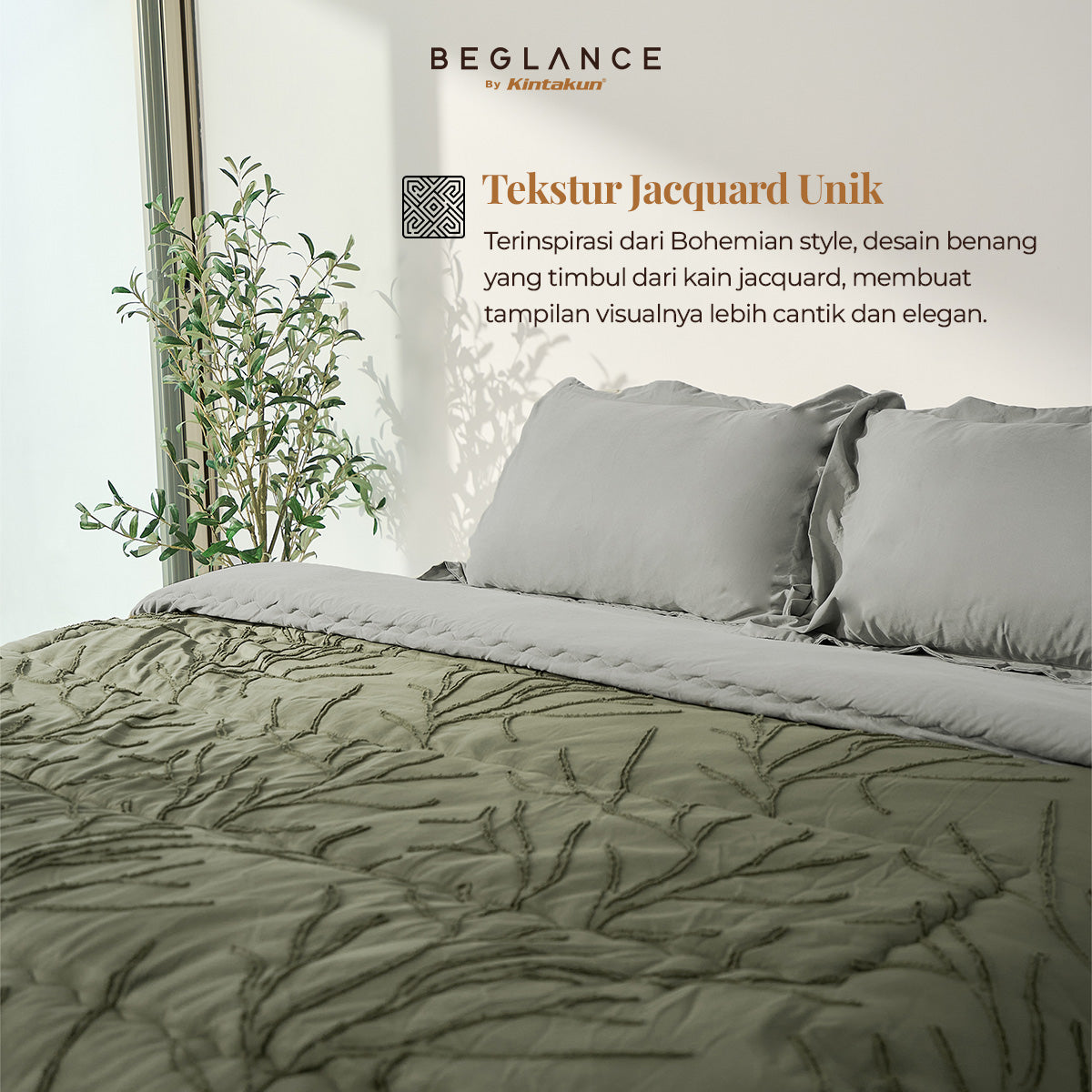 Beglance Jacquard Mirosuede Bohemian Comforter Only 160 x 240 Varian Motif