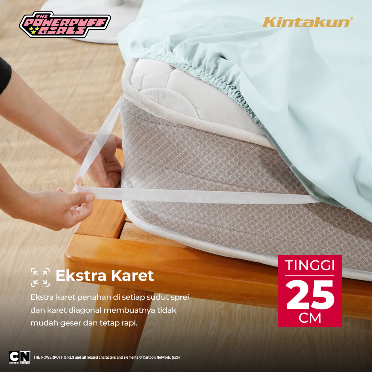 Kintakun DLUXE Sprei Fitted 25cm The Powerpuff Girls Motif Perfect Little Girls Varian Size