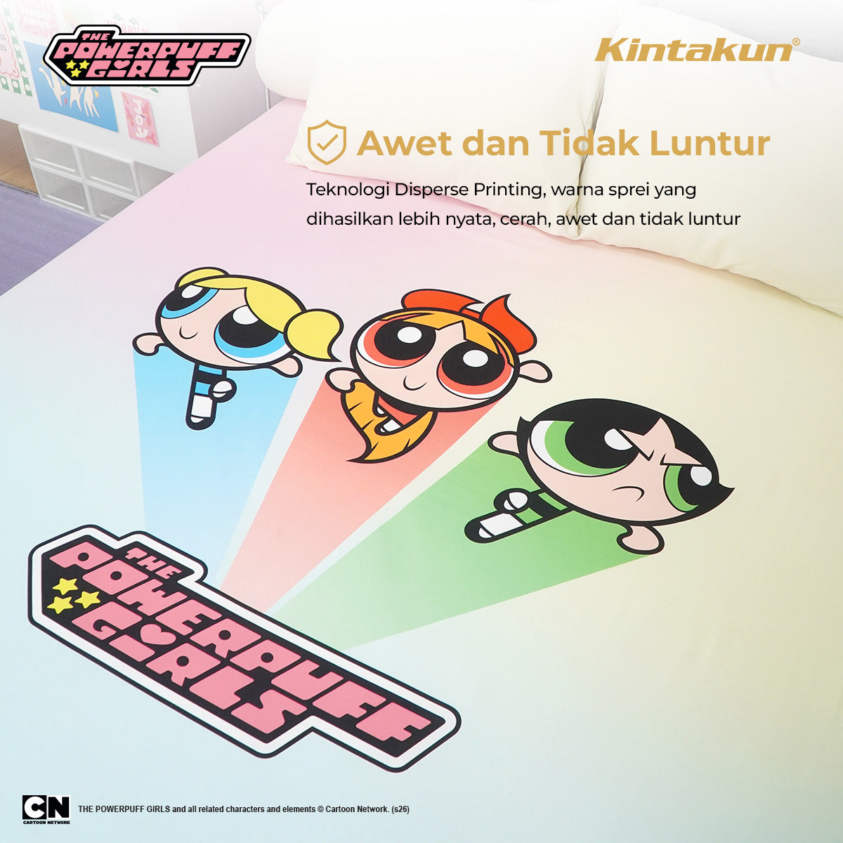 Kintakun DLUXE Sprei Fitted 25cm The Powerpuff Girls Motif Perfect Little Girls Varian Size