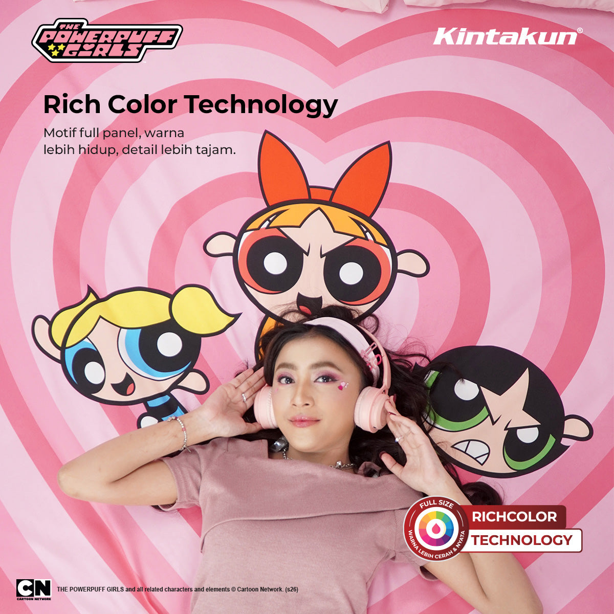 Kintakun DLUXE Sprei Fitted 25cm The Powerpuff Girls Motif Perfect Little Girls Varian Size