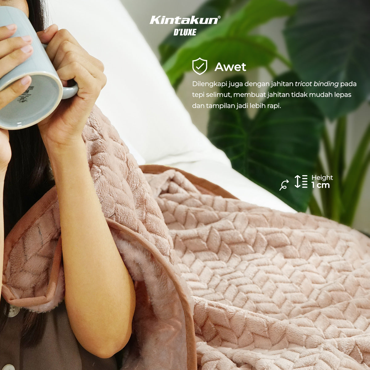 Kintakun Selimut Luxury Lembut & Mewah 160 x 200 cm Garnet Rose