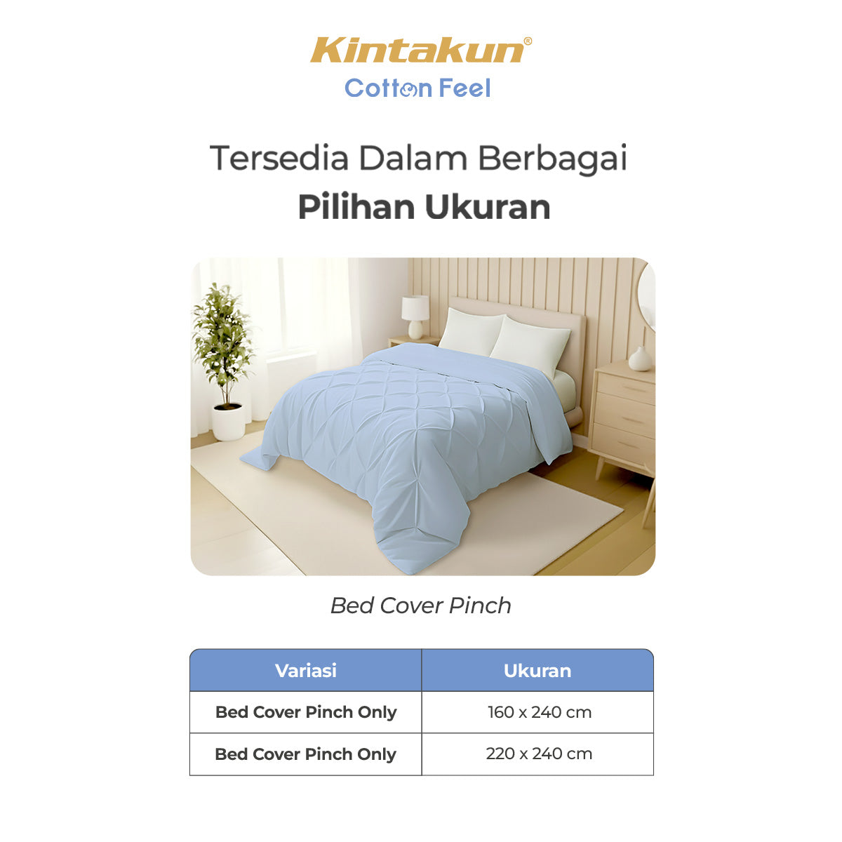 Kintakun Cotton Feel Mix & Match Sprei Pocket Varian Greentea Tinggi 30 cm