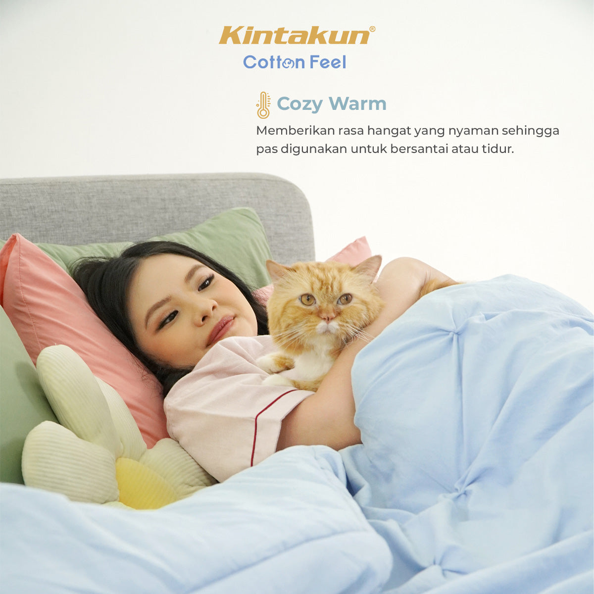 Kintakun Cotton Feel Mix & Match Sprei Pocket Varian Greentea Tinggi 30 cm