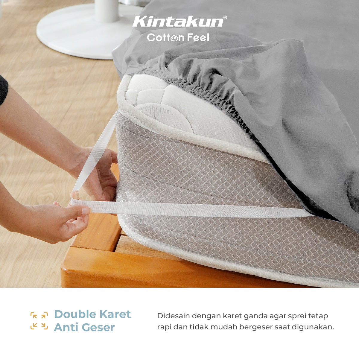 Kintakun Cotton Feel Mix & Match Sprei Pocket Varian Greentea Tinggi 30 cm