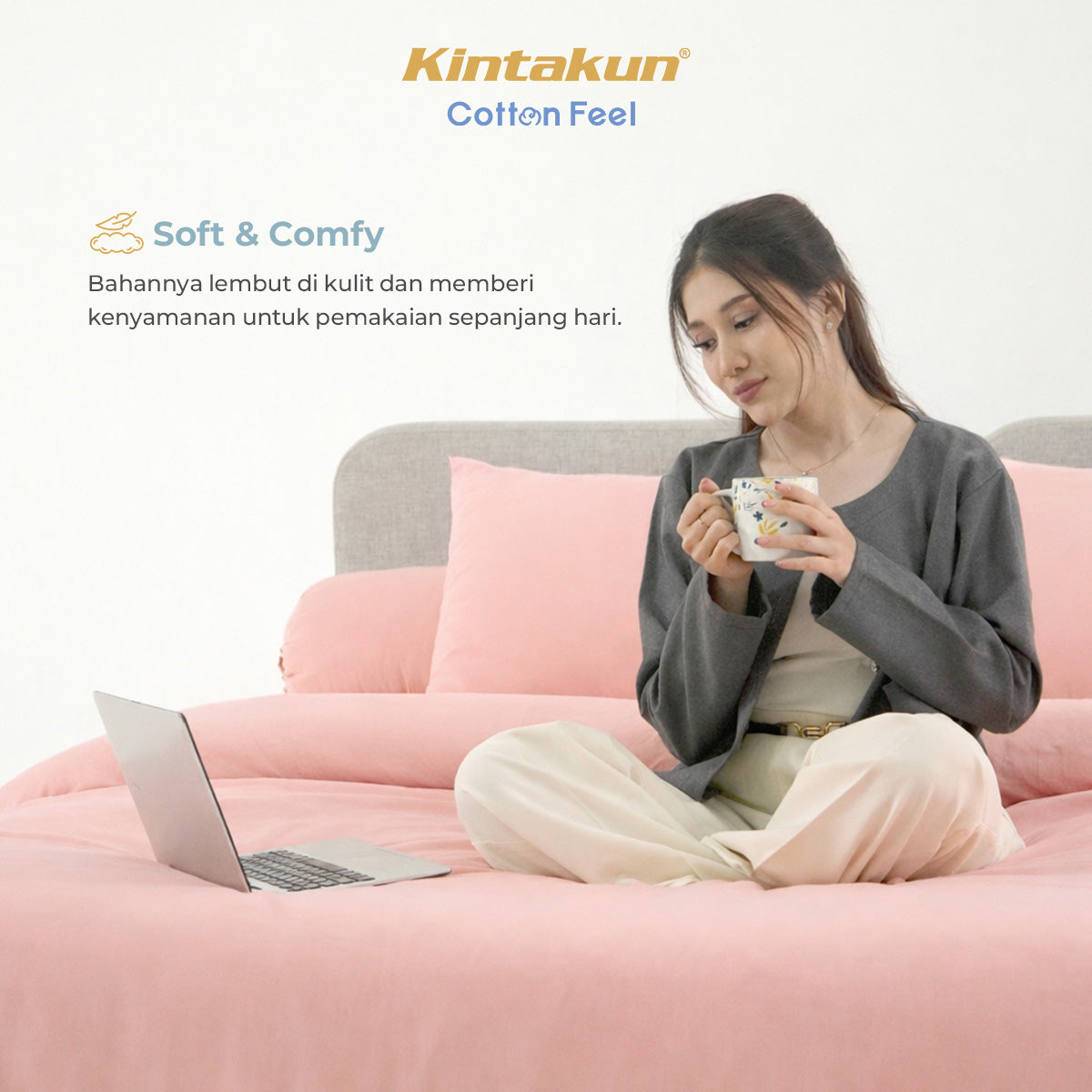 Kintakun Cotton Feel Comforter Basic & Pinch Quilt Varian Auburn