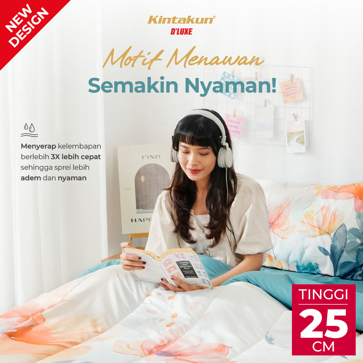 Kintakun Dluxe Bedcover Set Fitted Zola Tinggi 25 cm